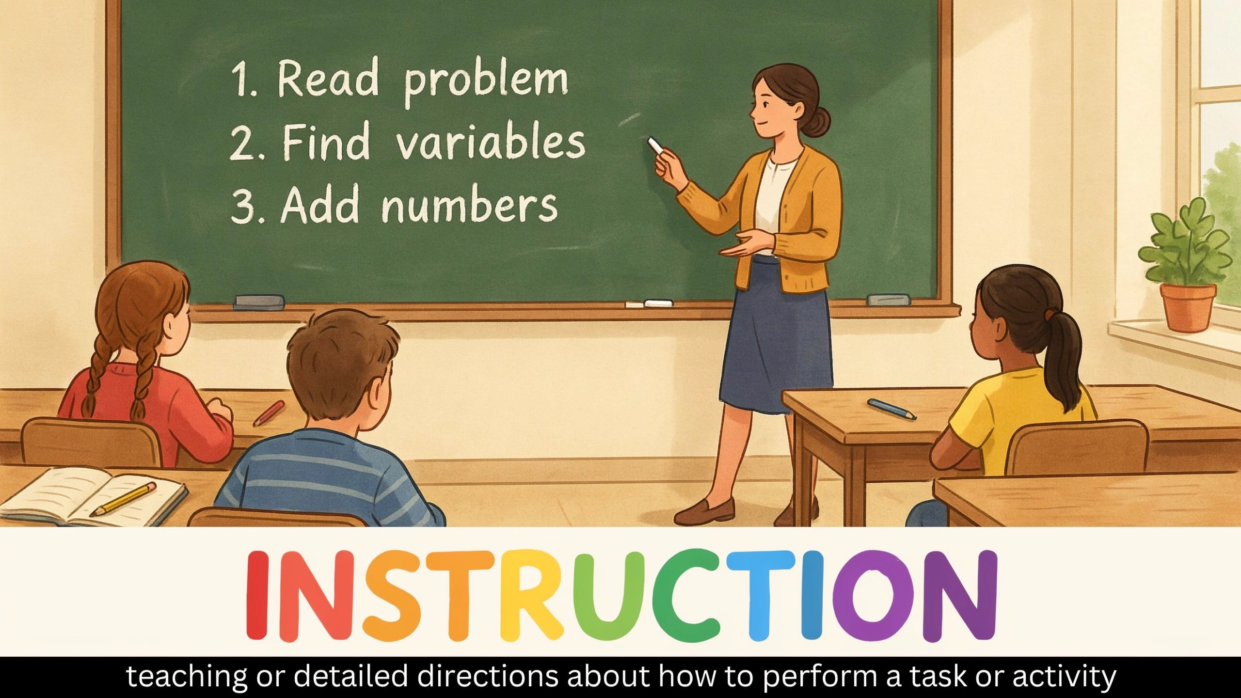 English Illustration for instruction